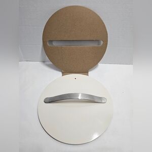 Modern Round Wall Hook with Stainless Steel Handle - Cream